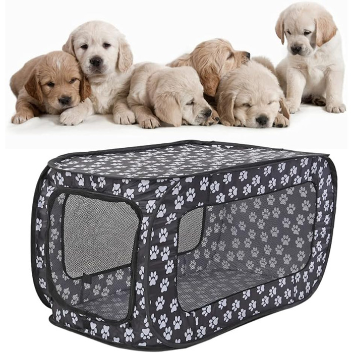 Переносне ліжко для домашніх тварин YPREWY: складана переноска для собак та котів, для маленьких собак та цуценят, прямокутна модель, з двома блискавками