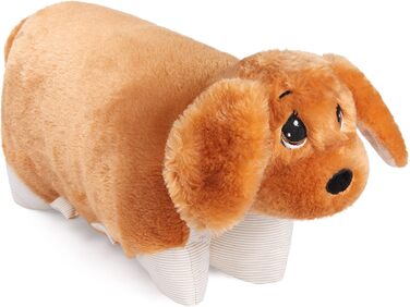 М'яка іграшка-подушка BRUBAKER, собака - 2 в 1 плюшевий звір та подушка - 40 x 30 см, коричнева