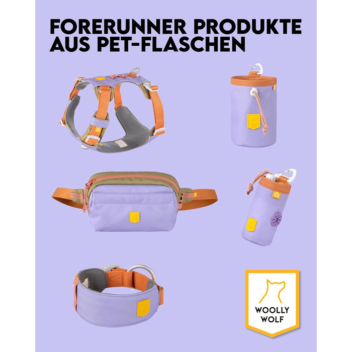 Нашийник для собак середнього розміру Woolly Wolf Nightless Night, розмір M - регульований нашийник з переробленого поліестеру, зручна посадка