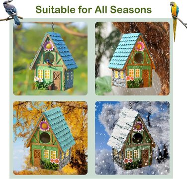 Будиночок для птахів Attivolife: кольоровий, з штучного каміння, з ланцюгом, для саду та двору