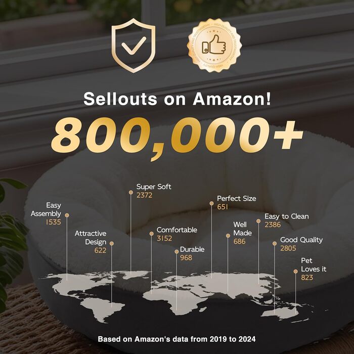 Кругле ліжко для котів та маленьких собак Love's Cabin, 50.8 см, оливково-зелене (темно-синій), з неслизьким та водовідштовхувальним дном, м'який та зносостійкий матеріал, можна прати