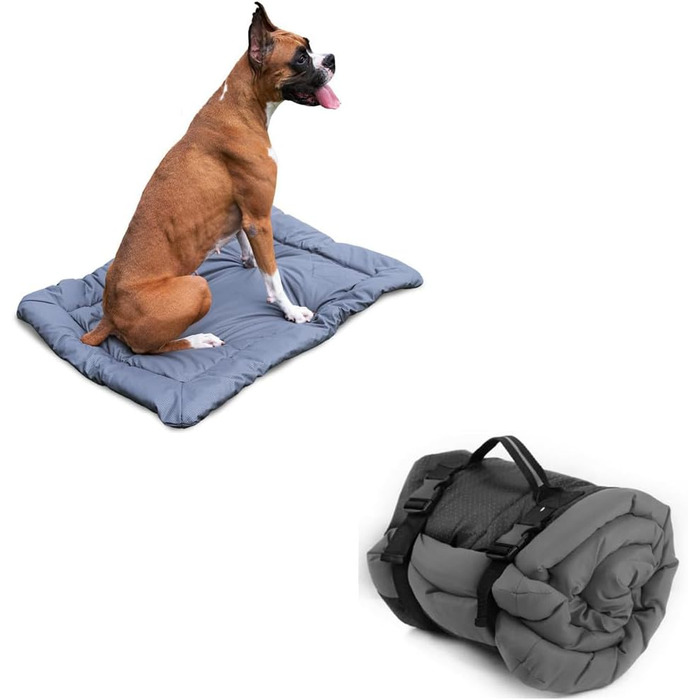 Складане водонепроникне ліжко для собак, матрац, килимок для собак для подорожей, кемпінгу, на вулицю, з антиковзною основою, 90x60 см