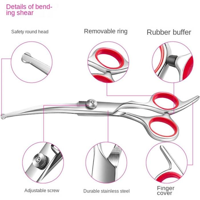 Набір професійних ножиць для собак 4 шт. з гребінцем для грумінгу. Ідеально для собак, котів та інших тварин.