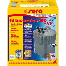 Зовнішній фільтр sera fil Bioactive 250 + UV для прісноводних акваріумів до 250 л, 5 Вт UV-C лампа, захист від хвороботворних бактерій і водоростей, оптимальні фільтруючі матеріали, підвищена продуктивність, довговічний