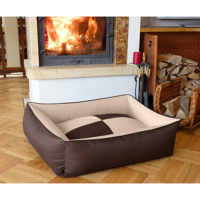 BedDog Hundebett 2in1 MAX Quattro: велике лежак для собак з Cordura, зручний лежак з бортиками, для дому та вулиці, M, Melange, 70x55x18 см