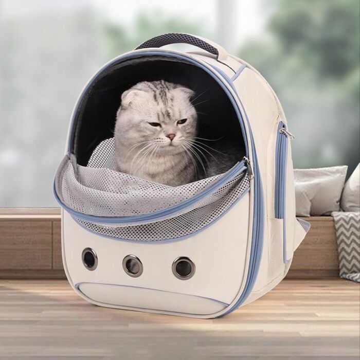 Сумка-переноска для собак і котів, блакитна. Зручний регульований ремінь, для подорожей, прогулянок, транспортування