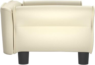 Софа для собак Festnight, ліжко для маленьких собак та котів, м'яка софа з штучної шкіри, 70x45x30 см (кремовий)