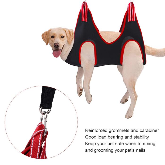 Набір для догляду за собаками: гамак, інструменти для грумінгу, набір з 10 шт. (чорний та червоний)