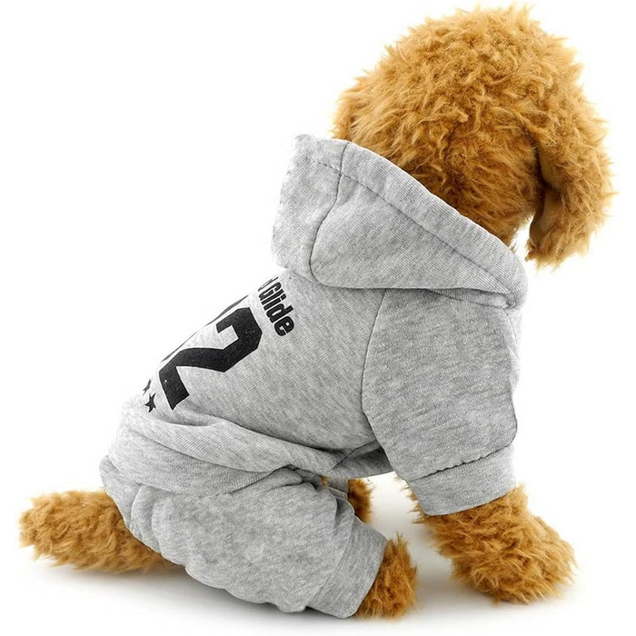 Зимовий комбінезон для собак Ranphy, флісова підкладка, теплий костюм, сірий колір, XL