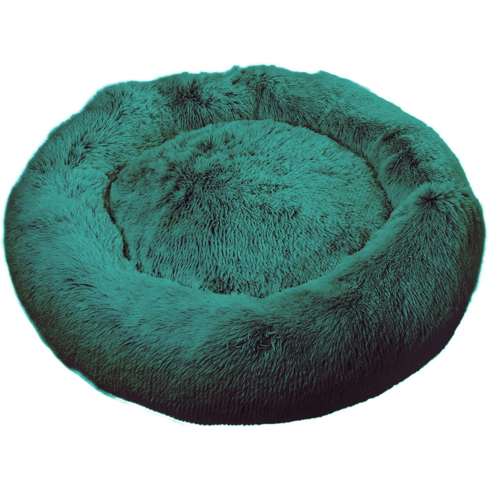 Ліжко для собак Grand Filippo Fluffy, 65 см, кругле, зелений, знімний чохол, машинне прання, ручна робота, м'яке, також для котів