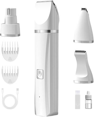 Професійна машинка для стрижки собак, бездротова, акумуляторна, для маленьких собак, тиха, для котів, вух, обличчя та задньої частини тіла, біла