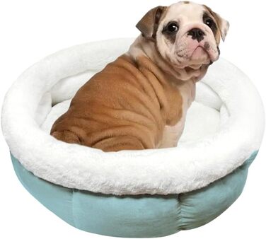 М'яке ліжко-доннат для собак та котів, 50x50x20 см, світлоблакитне, розмір M