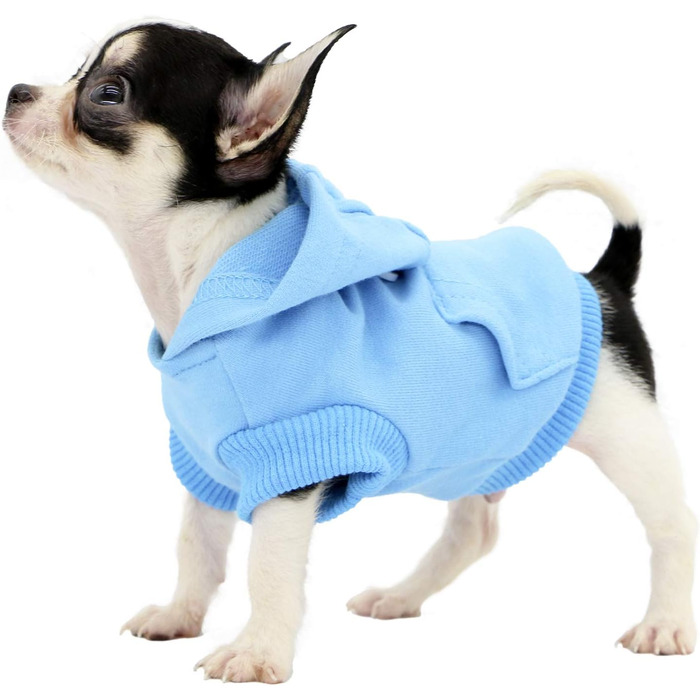 Світшот для собак Lophipets з бавовни, для маленьких собак, чихуахуа, цуценят, для холодної погоди, блакитний, розмір XS