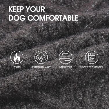 Теплий зимовий пуловер для собак IECOii, XXX-Large, сірий: пуловер, фліс, зимовий одяг для собак