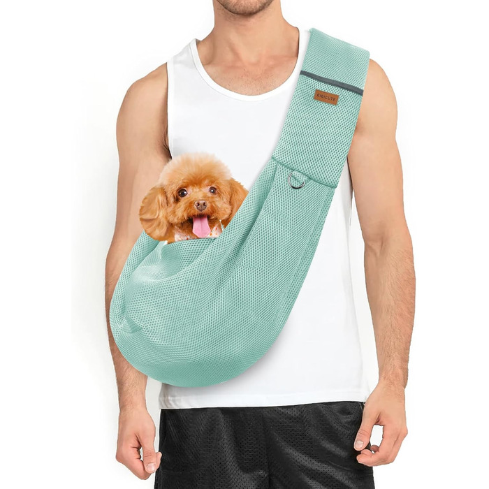 Переноска для собак Classycoo - дихаюча сітка, сумка для домашніх тварин, переноска для котів, з безпечною шнуркою, для тварин до 8 кг (М'ятно-зелений)