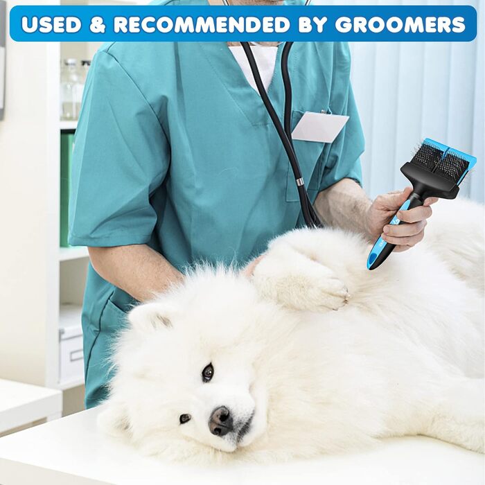 Професійна щітка для собак з довгим волоссям Dual Flex - знімає підшерсток, розплутує та видаляє ковтуни. Підходить для собак та котів