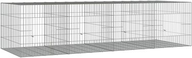 Клітка для кроликів vidaXL, 3 панелі, 217x79x54 см, оцинковане залізо, вольєр для домашніх тварин
