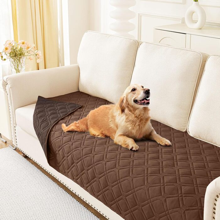 Водонепроникний килимок для собак Homaxy, килимок для собак Outdoor, миється, двосторонній, м'який, для котів та собак, 130x100 см, коричневий+шоколадний