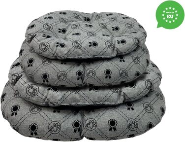 М'який лежак для собак та котів овальної форми, 50x34 см, світло-сірий колір. Лежанка для собак, котячий лежак, килимок для тварин, зручний для перевезення та відпочинку. Можливість прання.