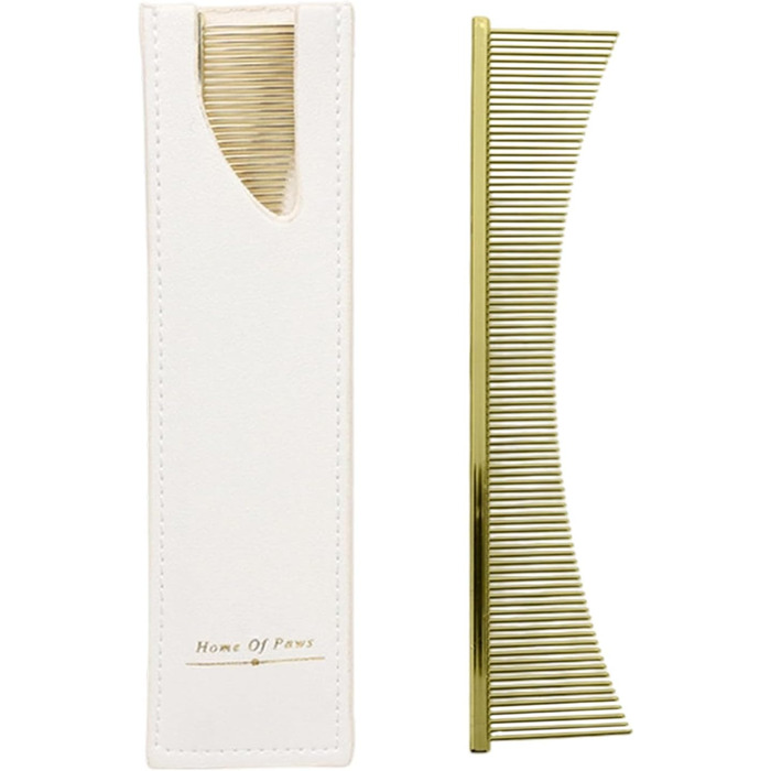 Гребінець для котів Flohkamm - догляд за шерстю, аксесуари для домашніх тварин. Підходить для собак, довгошерстих порід, цуценят. Золотий колір.