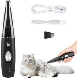 Триммер для собак OFFCUP: Безшумна машинка для стрижки з пилососом, для догляду за лапами, обличчям та вухами. Підходить для собак та котів. Акумуляторний триммер для домашнього грумінгу.