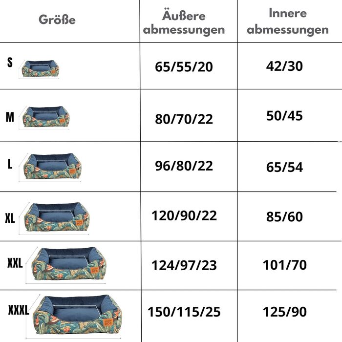 М'яке ліжко для собак з піднятими бортиками, розмір XXXL, з квітковим дизайном, 'Superheld'