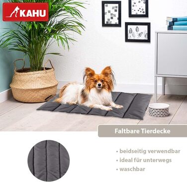 Кілим для собак KahU: Зручний килим для подорожей та дому • 70 x 100 см • Сірий/Верблюжий • Легкий, з можливістю прання