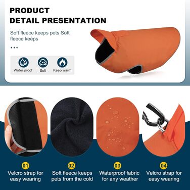 Водонепроникний собачий дощовик Yfbrite, теплий дощовик для собак, розмір M (L, помаранчевий)