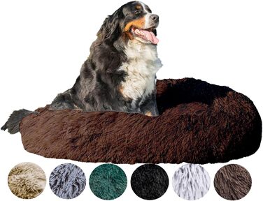 Кругле ліжко для собак та котів, коричневе, 120 см, ручної роботи, м'яке, миється в пральній машині