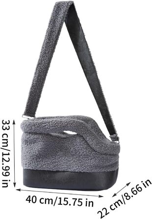 Транспортна сумка для котів Gihioue | Водонепроникна сумка-переноска на плече з безпечним замком, для маленьких та середніх порід, сірого кольору