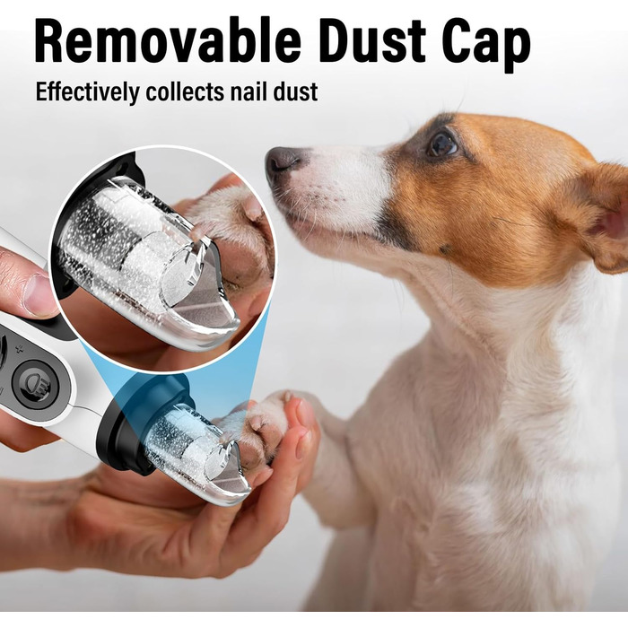 Шліфувальник кігтів для собак Casfuy Smarter Krallenschleifer - 6 режимів, 2 LED-лампи, тихий, акумуляторний, для собак та котів великих, середніх та маленьких порід