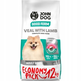 Сухий корм для собак John Dog Mini Adult з телятиною та ягнятиною, 12 кг