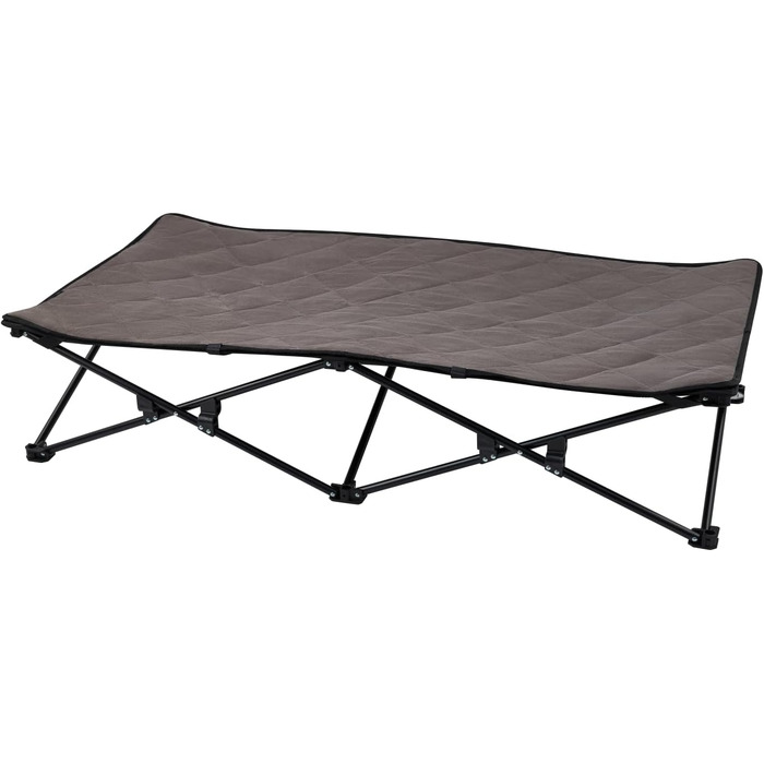 Ліжко для собак KingCamp підвищене, вуличне, чорне 57x57x23 см (L 132x68x29 см) - дихаюча сітка та фліс