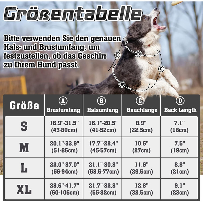 Нагрудник для собак Rabbitgoo, великий, анти-тяга, регульований, з ручками, міцний, тактичний, з металевими пряжками, чорний (L)