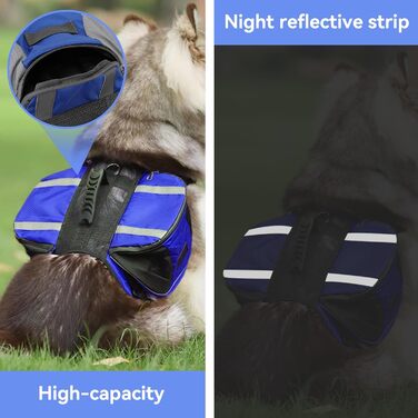 Рюкзак для собак Cyrank: набір посуду, жилет, сумка для спорядження, рюкзак для подорожей з відбиваючими смугами. Підходить для собак середніх розмірів (S)