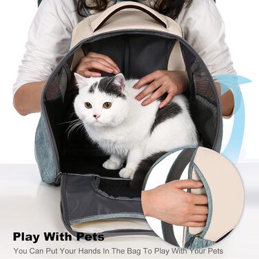 Рюкзак для тварин PETCUTE: переноска для собак та котів, дихаюча, з внутрішньою безпечною лінією та знімною підстилкою, до 8 кг (Абрикосовий)