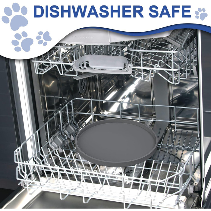 Силіконовий килимок для годування домашніх тварин Arespark: неслизький, водонепроникний, з піднятими бортиками, запобігає розливу, круглий, 20.3 x 20.3 см, 4 шт.