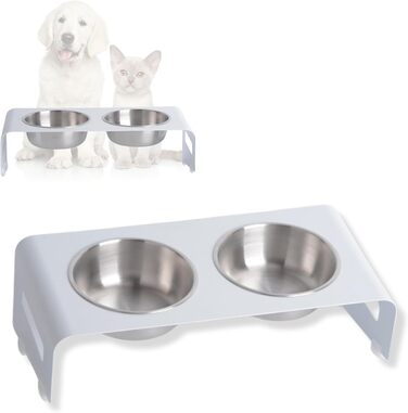 Підставка для корму для котів PETLINUS: ергономічна годівниця з нержавіючої сталі та металу, для котів та маленьких собак