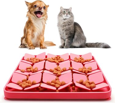 Килимок для повільного годування собак та котів Bowite Silikon з присосками (рожевий)