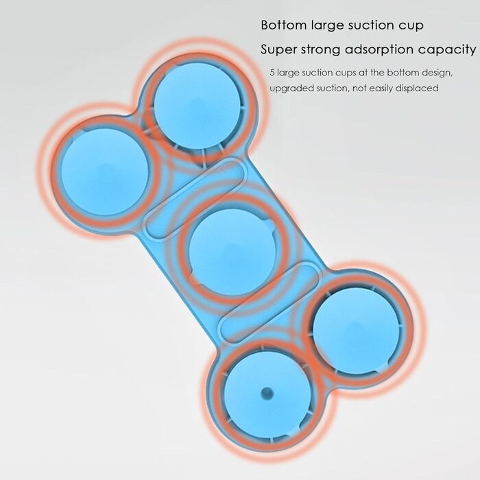 Килимок для годування кошенят та цуценят з 5 присосками, здорове харчування, різні дизайни (блакитний)