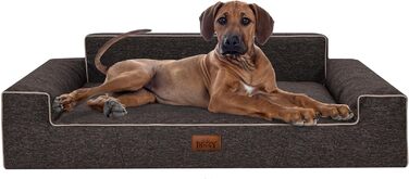 М'яке ліжко-лежанка для собак XL, коричнева, 98 x 66 см. Лежанка для тварин, лежанка для собак Inarii