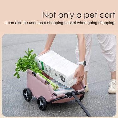 Візок для собак та котів, складний, рожевий. Pet Stroller для маленьких собак та котів