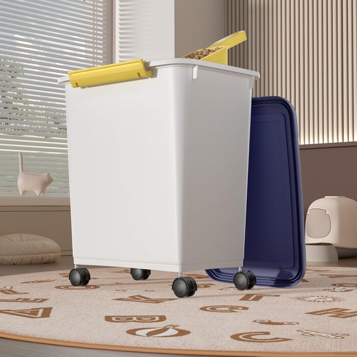 Контейнер для корму для собак Cetomo, 32L, 3 шт. з місткістю 10L кожний, з роликами, силіконовим ущільнювачем та совочками
