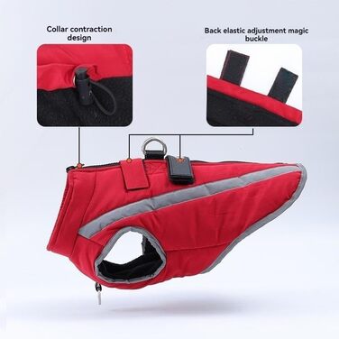 Тепла куртка для собак, зимовий одяг з іменем та номером телефону, світловідбиваюча, водонепроникна, вітронепроникна, флісова куртка для собак