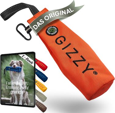 GIZZY® Оригінальний Futterdummy для собак: міцний мішечок для корму для всіх порід | Тренування з ласощами | Аксесуар для собак (Помаранчевий)