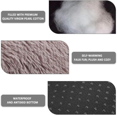 М'яке ліжко для кота/собаки у вигляді пончика, заспокійлива, комфортна, з товстим наповнювачем, з подушкою, для затишку, миється, кругла, плюшеве диван-лежанка для собак (90см, Кофе)