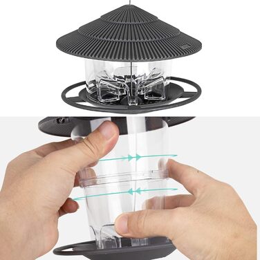 Годівниця для птахів Vogelhaus, чорна, для саду та балкону, вологостійка