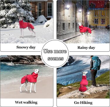 Водонепроникна куртка для собак Віндхаунд, червона, M (довжина спини 56-58 см)