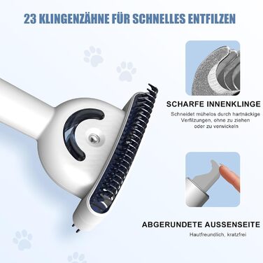 Двостороння щітка для підшерстка та парова щітка для собак та котів з 2 рівнями розпилення, широка розпушувальна щітка для довгошерстих тварин з ковтунами, інструмент для догляду та масажу