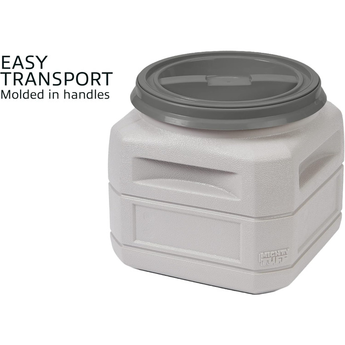 Контейнер для корму для собак та котів Mighty Tuff, 10.9 кг, з кришкою та ручками, BPA-free, Made in USA, 24 lbs